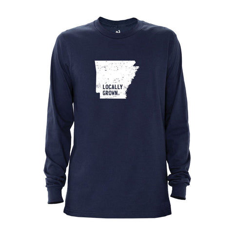 Locally Grown Clothing Co. Men's Arkansas Solid State Long Sleeve Crew