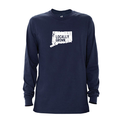 Locally Grown Clothing Co. Men's Connecticut Solid State Long Sleeve Crew