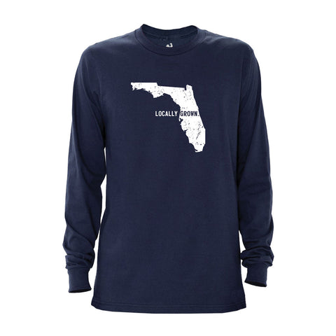 Locally Grown Clothing Co. Men's Florida Solid State Long Sleeve Crew