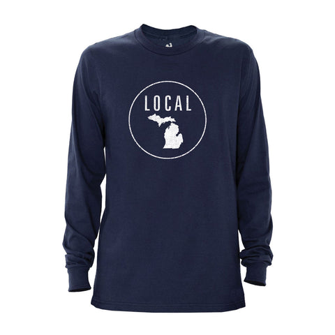 Locally Grown Clothing Co. Men's Michigan Local Long Sleeve Crew