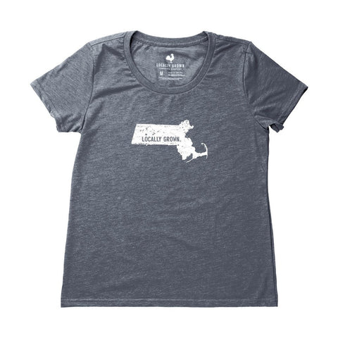 Locally Grown Clothing Co. Women's Massachusetts Solid State Tee