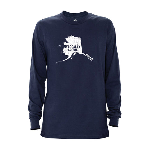 Locally Grown Clothing Co. Men's Alaska Solid State Long Sleeve Crew