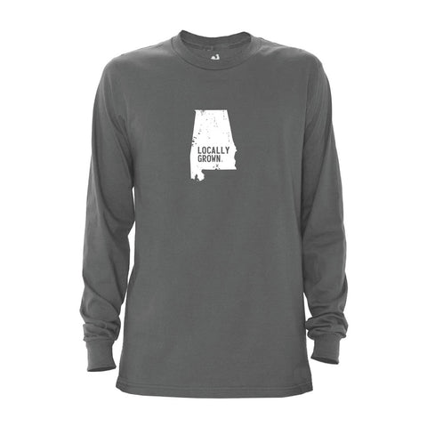 Locally Grown Clothing Co. Men's Alabama Solid State Long Sleeve Crew