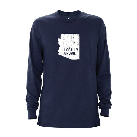 Locally Grown Clothing Co. Men's Arizona Solid State Long Sleeve Crew