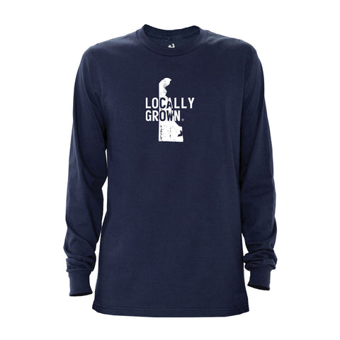 Locally Grown Clothing Co. Men's Delaware Solid State Long Sleeve Crew
