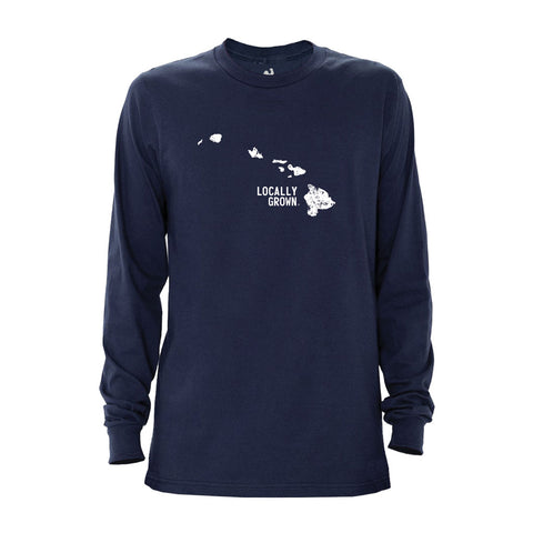 Locally Grown Clothing Co. Men's Hawaii Solid State Long Sleeve Crew