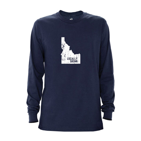 Locally Grown Clothing Co. Men's Idaho Solid State Long Sleeve Crew