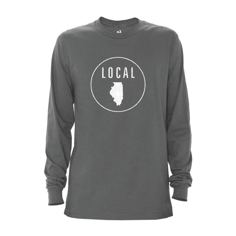 Locally Grown Clothing Co. Men's Illinois Local Long Sleeve Crew