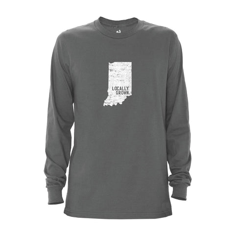 Locally Grown Clothing Co. Men's Indiana Solid State Long Sleeve Crew