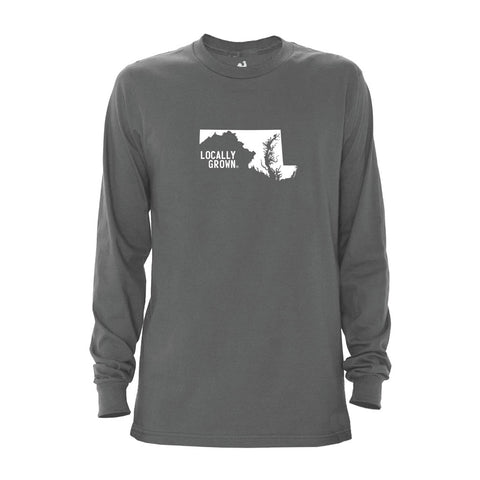 Locally Grown Clothing Co. Men's Maryland Solid State Long Sleeve Crew