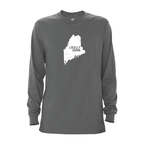 Locally Grown Clothing Co. Men's Maine Solid State Long Sleeve Crew