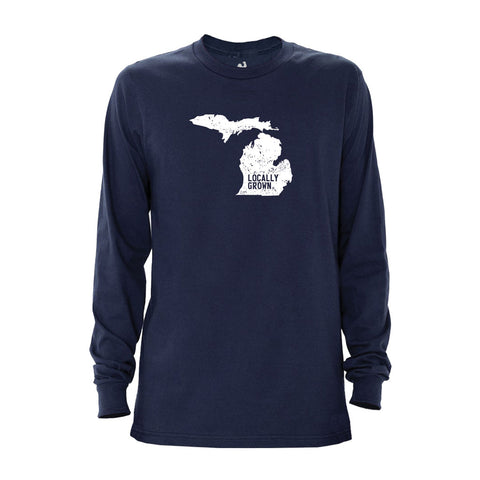 Locally Grown Clothing Co. Men's Michigan Solid State Long Sleeve