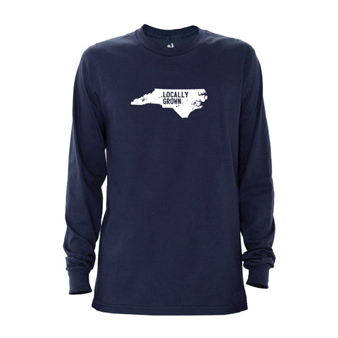 Locally Grown Clothing Co. Men's North Carolina Solid State Long Sleeve