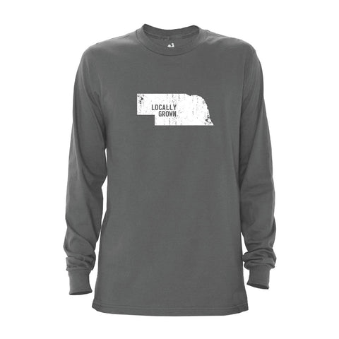 Locally Grown Clothing Co. Men's Nebraska Solid State Long Sleeve