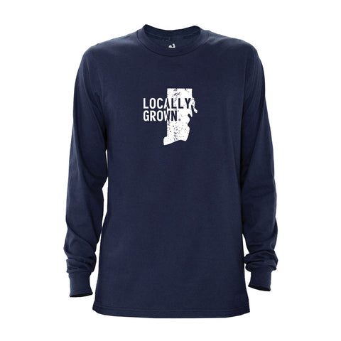 Locally Grown Clothing Co. Men's Rhode Island Solid State Long Sleeve