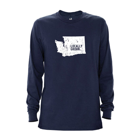 Locally Grown Clothing Co. Men's Washington Solid State Long Sleeve Crew